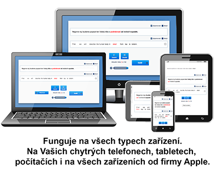 Angličtina online, funguje na všech typech zařízení.